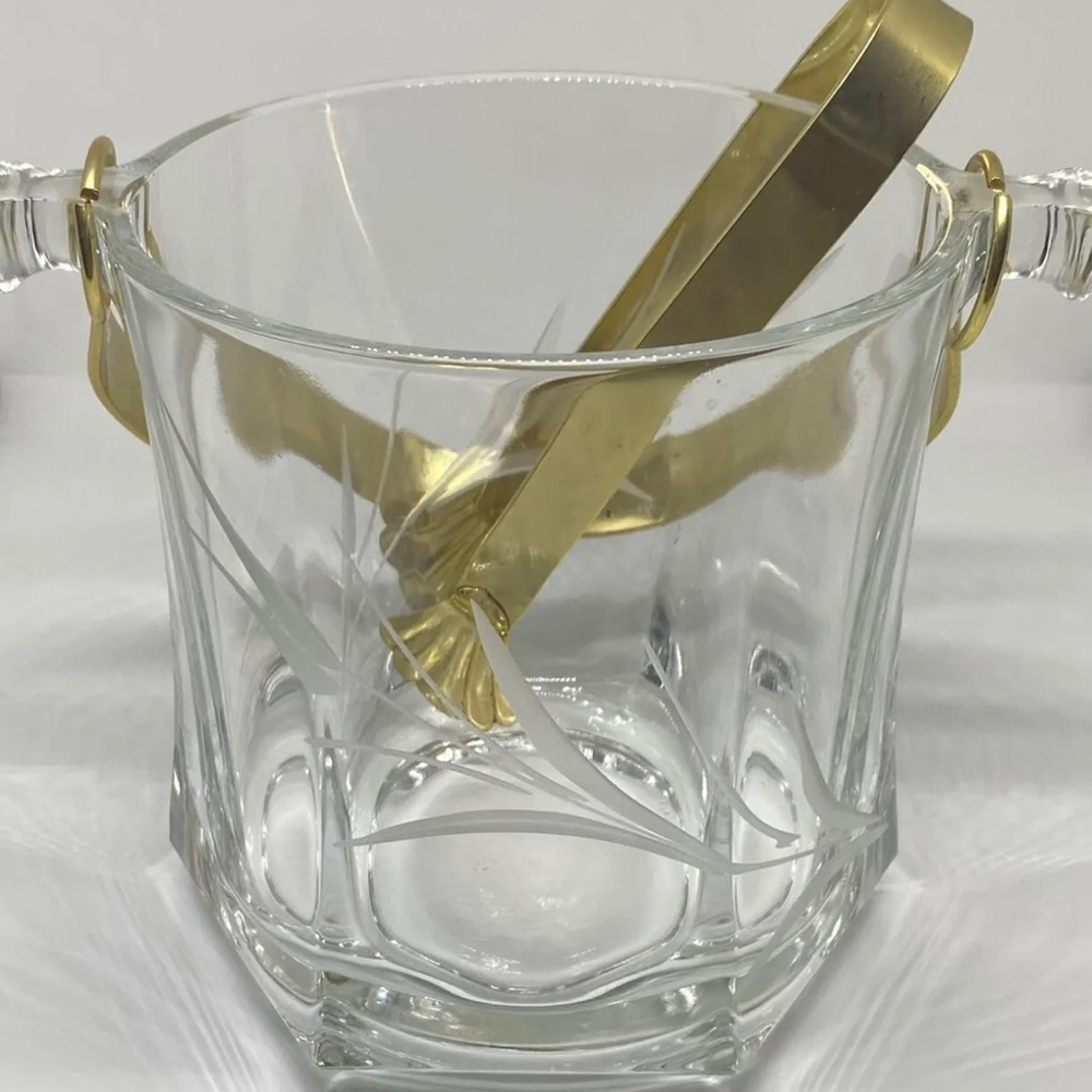 Crystal Ice Bucket with tongs
